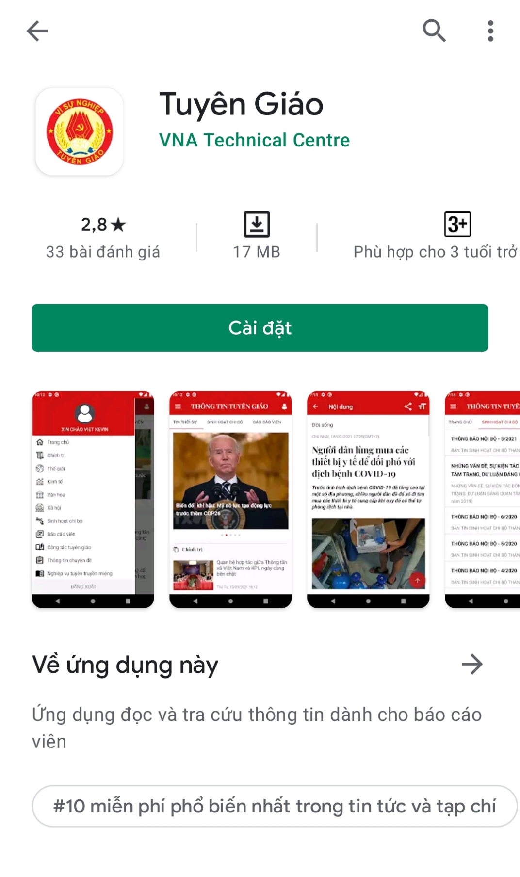 Cài đặt App “Thông tin tuyên giáo” trên điện thoại thông minh có thể tiếp cận được thông tin thời sự hết sức nhanh chóng, đảm bảo độ chính xác cao nhất. (Nguồn ảnh: moitruongvadothi.vn)